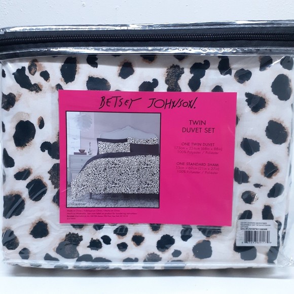 Betsey Johnson Water Leopard Print Duvet Cover & Sham Set Twin - Picture 10 of 10